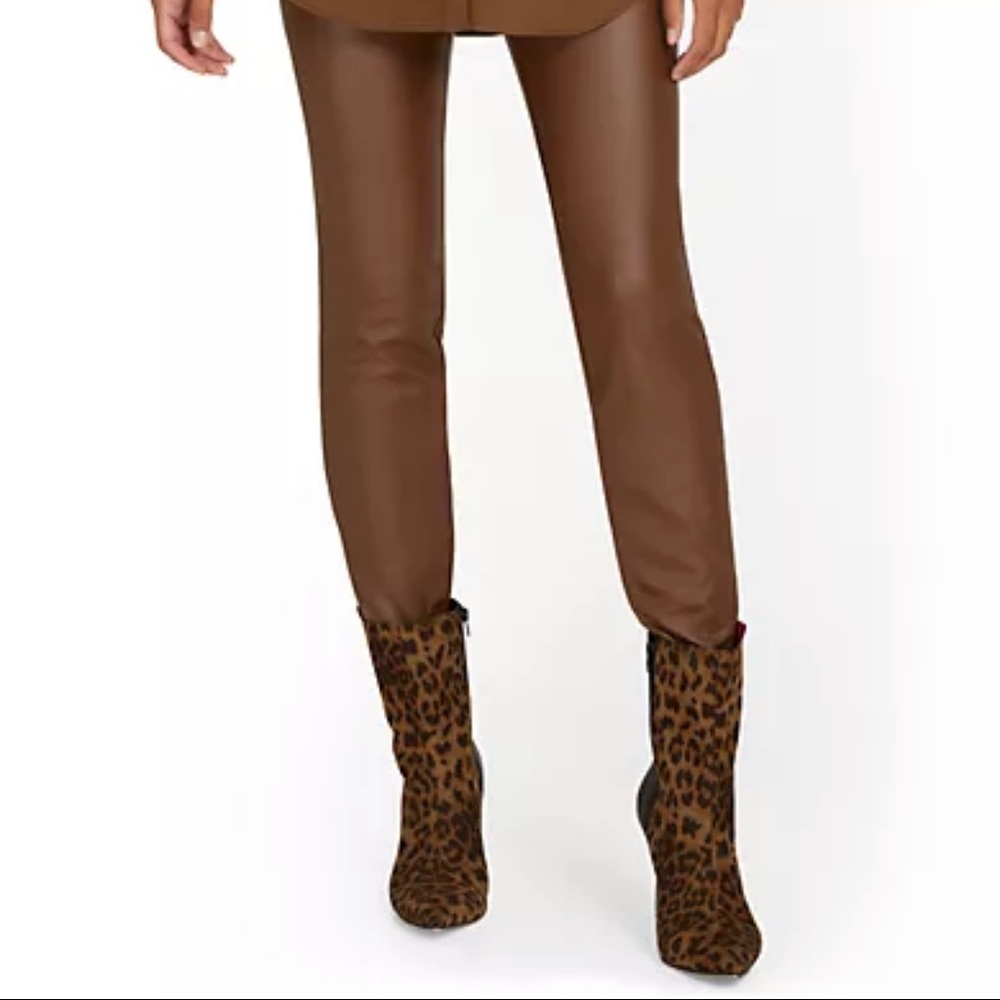 Whitney Faux-Leather High-Waisted Pull-On Slim-Leg Pant